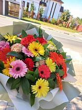 Букет цветов из:  Герберы #REPLACE_PRED# Грибки