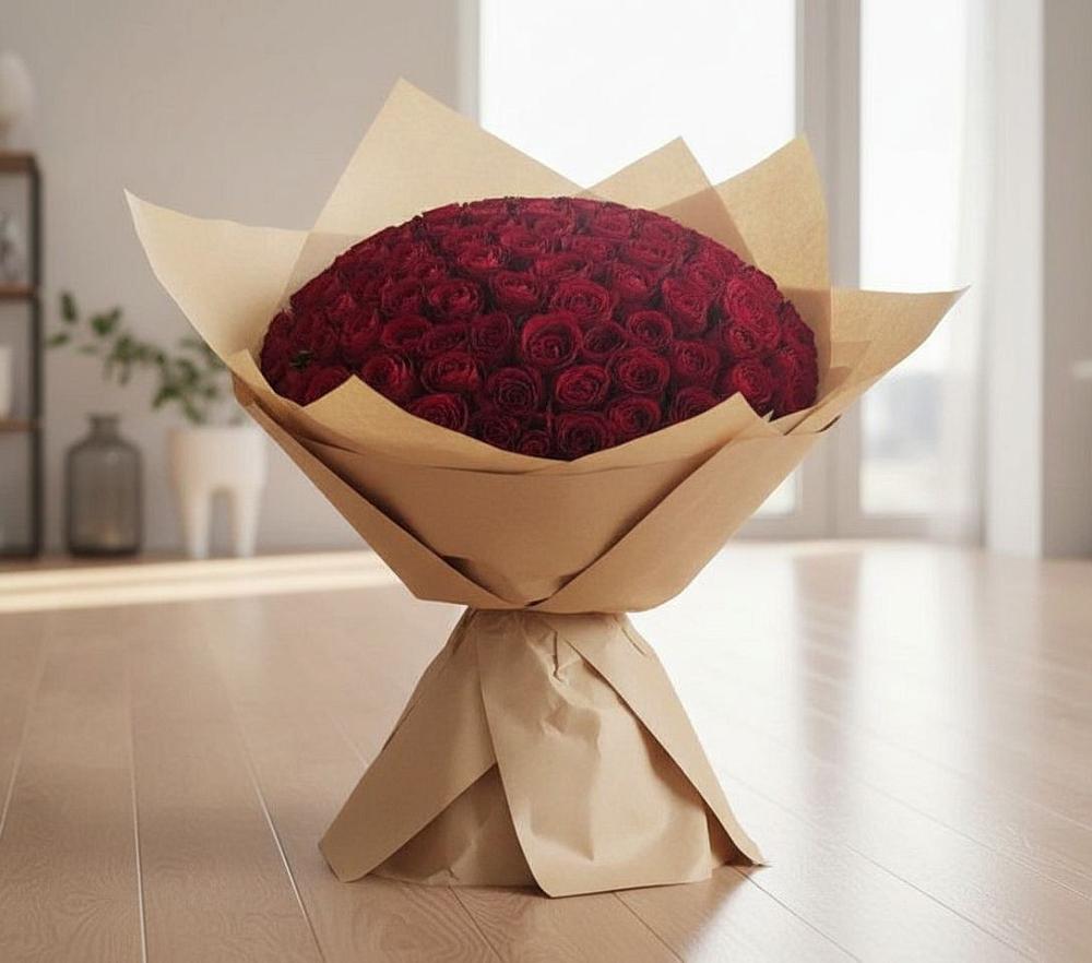 101 Красная роза в Грибки Букет 101 Красная роза в Грибки